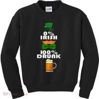 0 Percent Irish 100 Percent Drunk Irish Hipster Kids Sweatshirt thumb 0