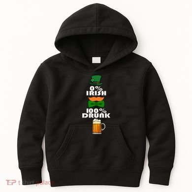 0 Percent Irish 100 Percent Drunk Irish Hipster Kids Hoodie