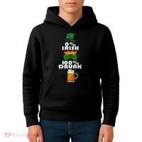 0 Percent Irish 100 Percent Drunk Irish Hipster Kids Hoodie thumb 4