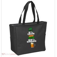 0 Percent Irish 100 Percent Drunk Irish Hipster Tote Bag thumb 2