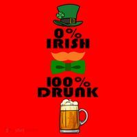 0 Percent Irish 100 Percent Drunk Irish Hipster Santa Hat thumb 1