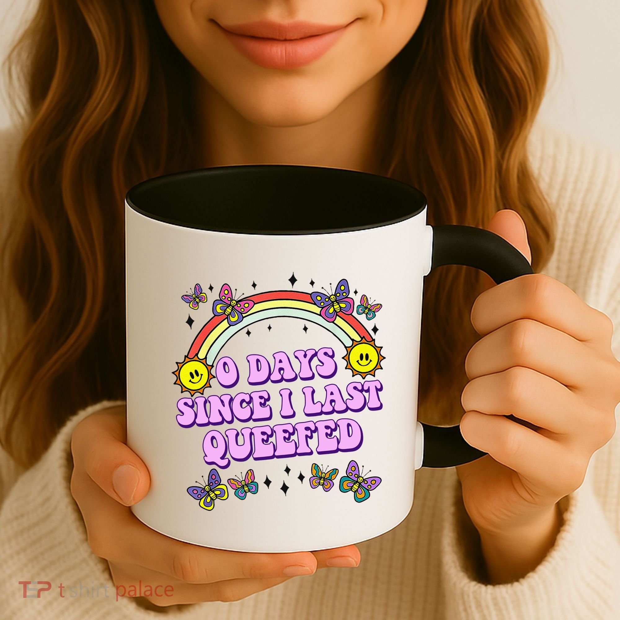 0 Days Since I Last Queefed Rainbow Funny Coffee Mug