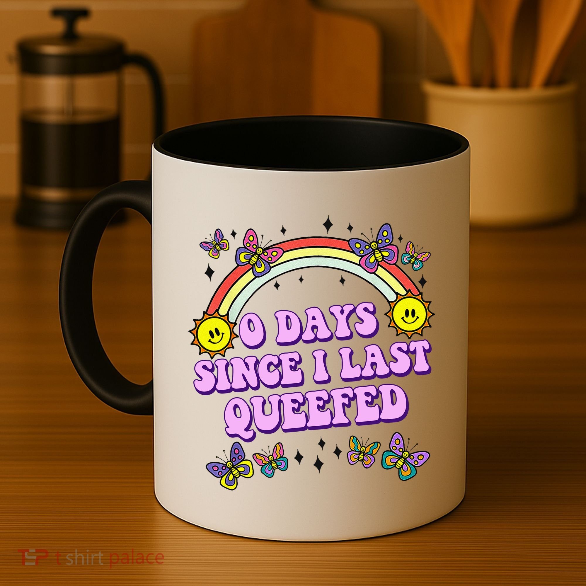 0 Days Since I Last Queefed Rainbow Funny Coffee Mug