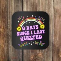 0 Days Since I Last Queefed Rainbow Funny Coaster thumb 0