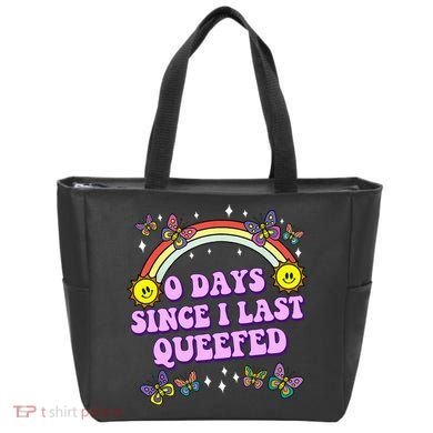 0 Days Since I Last Queefed Rainbow Funny Tote Bag