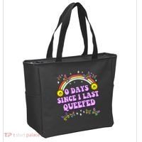 0 Days Since I Last Queefed Rainbow Funny Tote Bag thumb 2