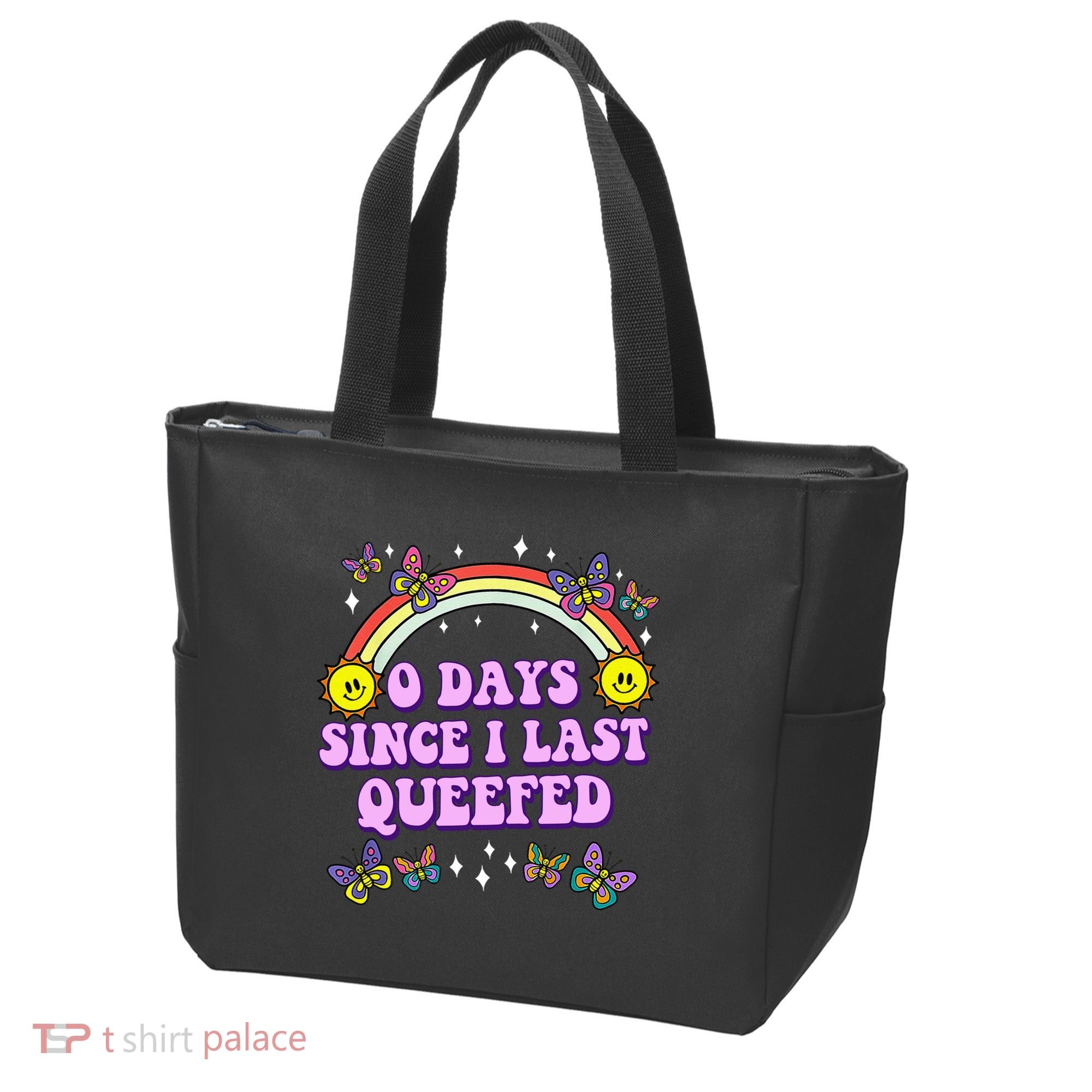 0 Days Since I Last Queefed Rainbow Funny Tote Bag