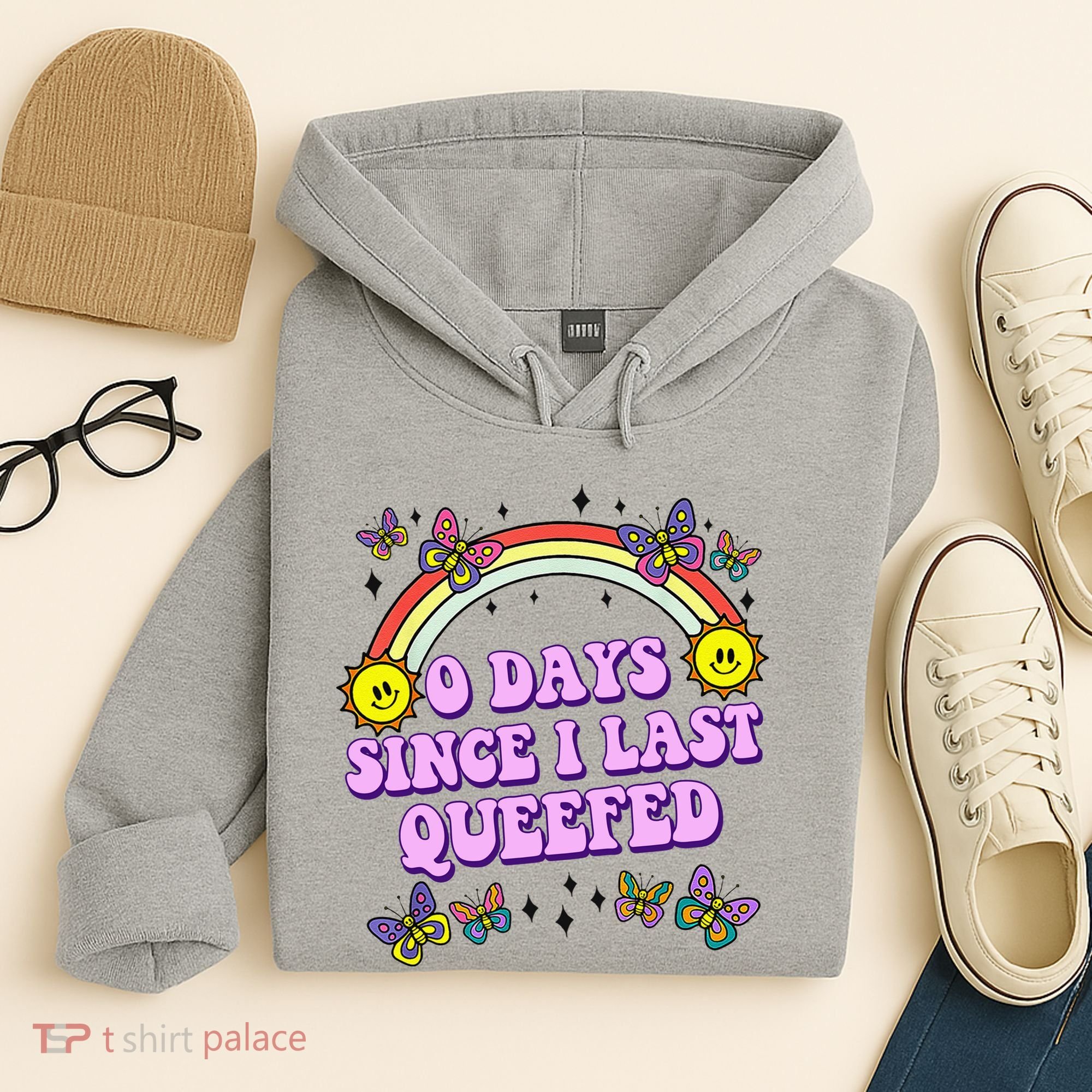 0 Days Since I Last Queefed Rainbow Funny Hoodie