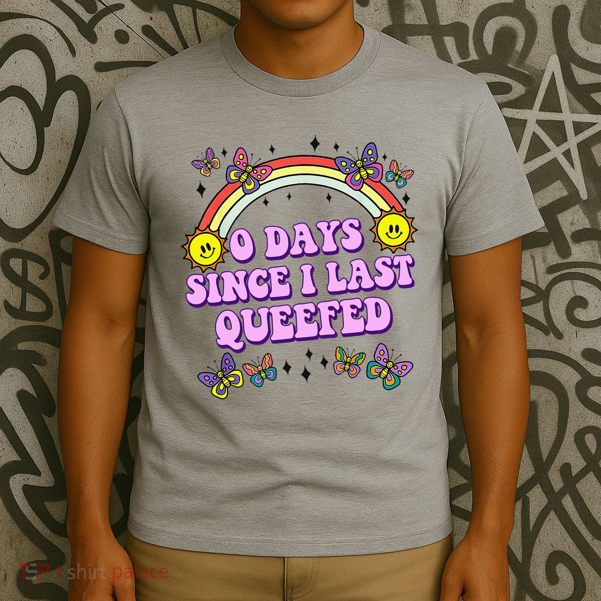 0 Days Since I Last Queefed Rainbow Funny T-Shirt