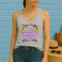 0 Days Since I Last Queefed Rainbow Funny Women's Tank Top thumb 2
