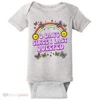 0 Days Since I Last Queefed Rainbow Funny Baby Bodysuit thumb 0