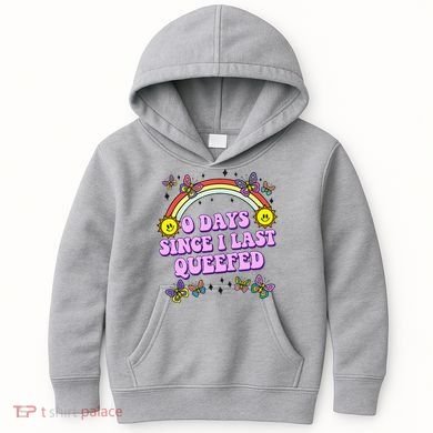 0 Days Since I Last Queefed Rainbow Funny Kids Hoodie