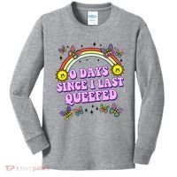 0 Days Since I Last Queefed Rainbow Funny Kids Long Sleeve Shirt thumb 0