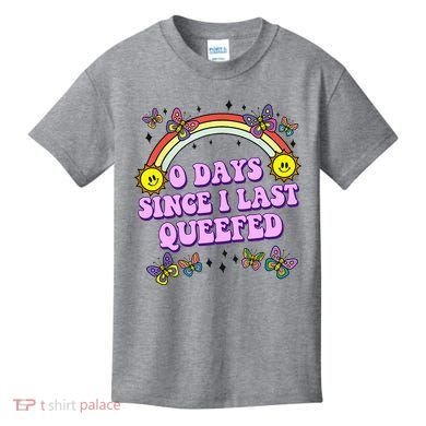 0 Days Since I Last Queefed Rainbow Funny Kids T-Shirt