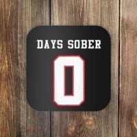 0 Days Sober Jersey Drinking Alcohol Lover Coaster thumb 0