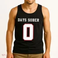 0 Days Sober Jersey Drinking Alcohol Lover Tank Top thumb 3