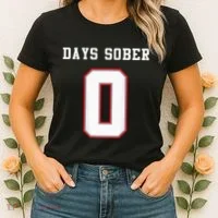 0 Days Sober Jersey Drinking Alcohol Lover Women's T-Shirt thumb 2