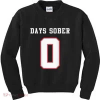 0 Days Sober Jersey Drinking Alcohol Lover Kids Sweatshirt thumb 0
