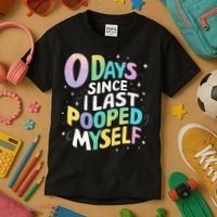 0 Days Since I Last Pooped Myself Kids T-Shirt thumb 3