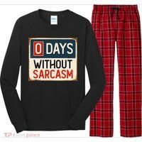 0 Days Without Sarcasm Funny Sarcastic Long Sleeve Pajama Set thumb 0