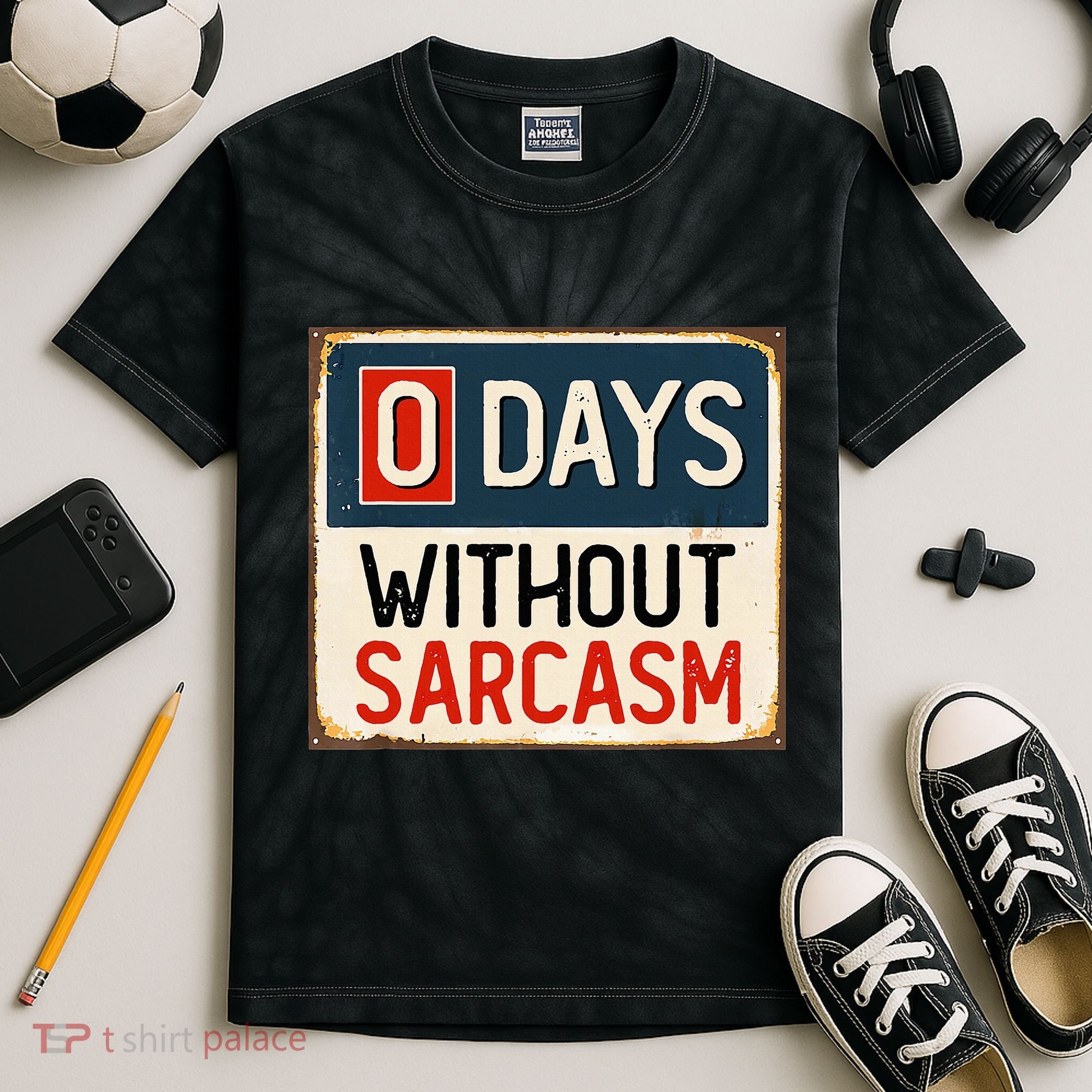 0 Days Without Sarcasm Funny Sarcastic Kids Tie-Dye T-Shirt