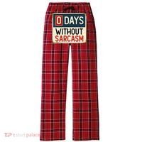 0 Days Without Sarcasm Funny Sarcastic Women's Flannel Plaid Pajama Pants thumb 0