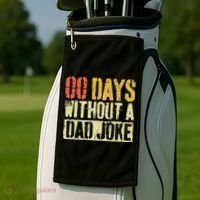 00 Days Without A Dad Joke Fathers Day Golf Towel thumb 2