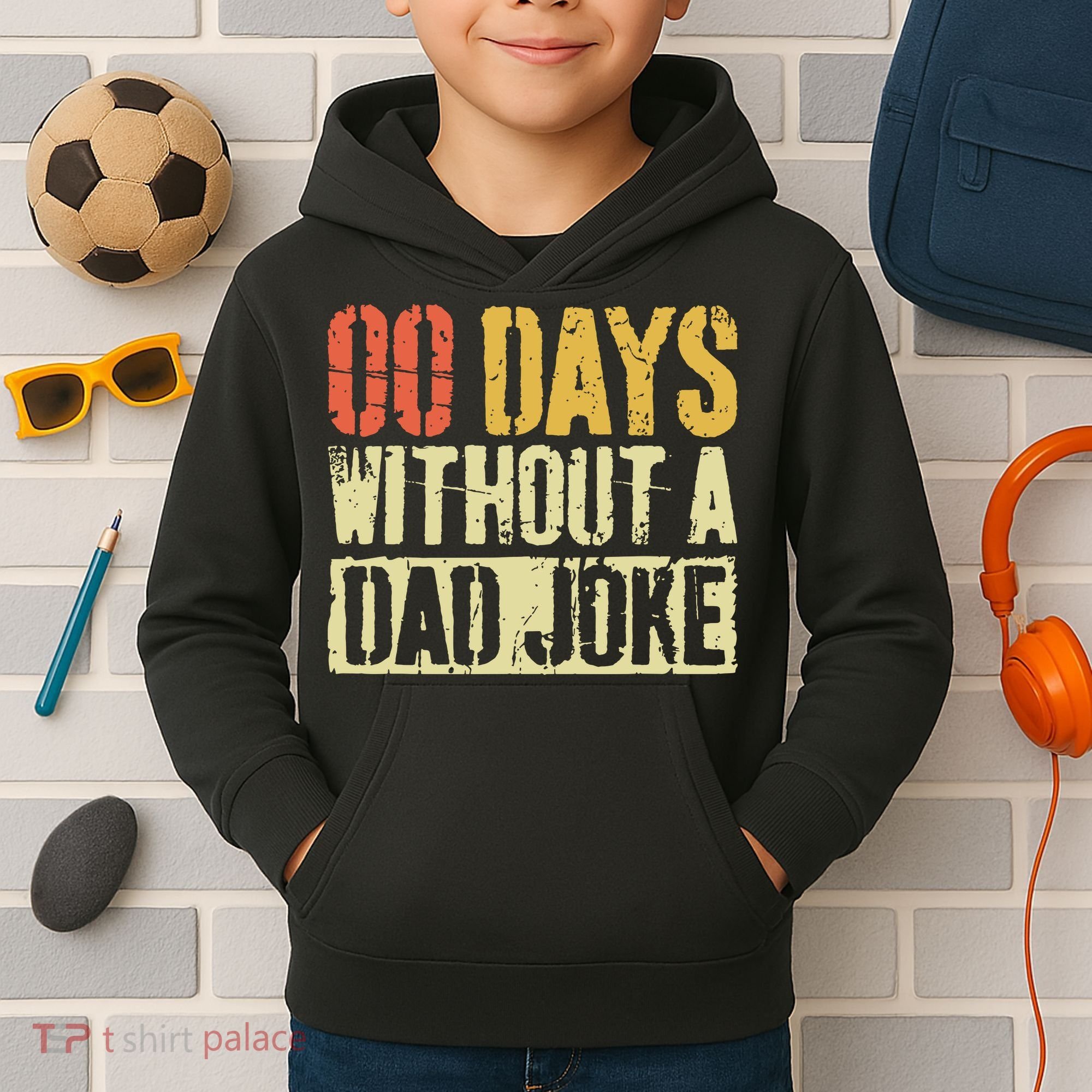 00 Days Without A Dad Joke Fathers Day Kids Hoodie