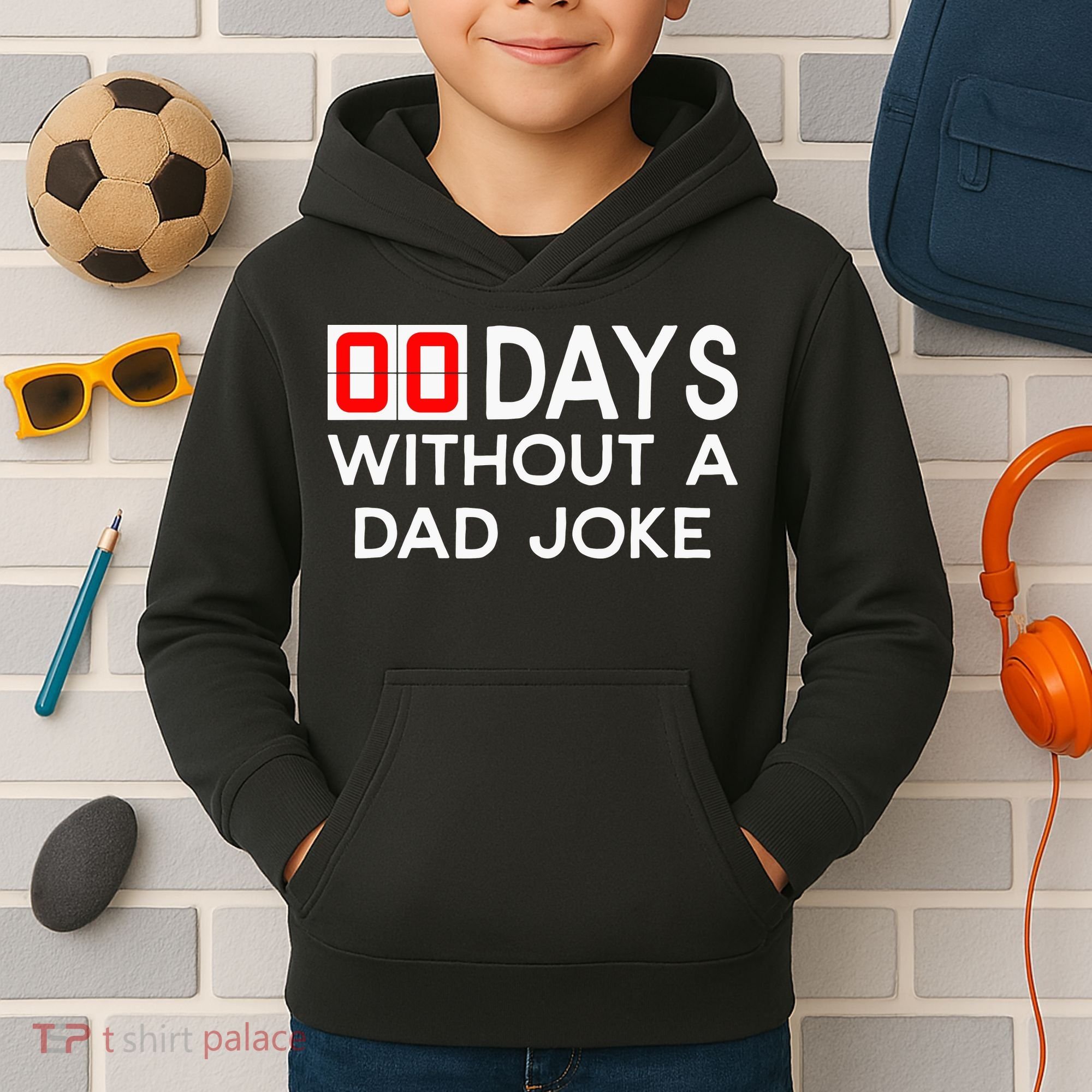 00 Days Without A Dad Joke Zero Days Fathers Day Gift Kids Hoodie