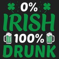0% Irish 100% Drunk, St Patrick's Day Women's Sweatshirt thumb 2