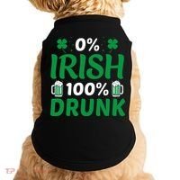 0% Irish 100% Drunk, St Patrick's Day Doggie Tank thumb 0