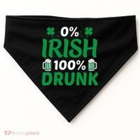 0% Irish 100% Drunk, St Patrick's Day USA-Made Doggie Bandana thumb 0