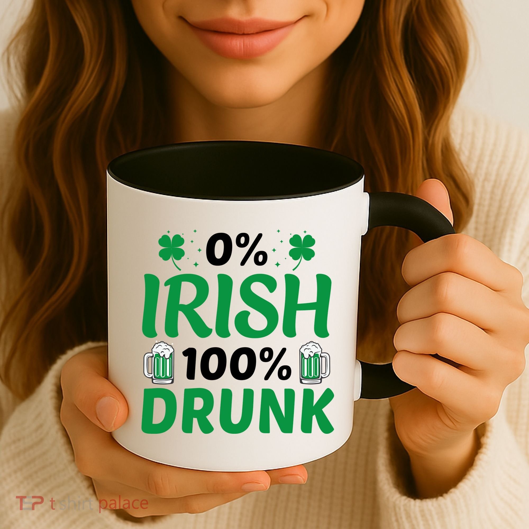 0% Irish 100% Drunk, St Patrick's Day Coffee Mug