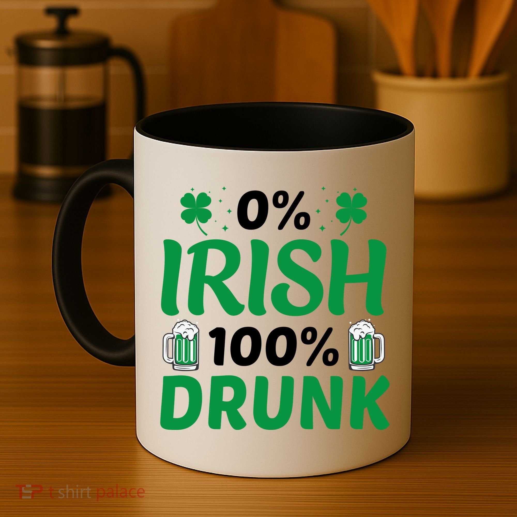 0% Irish 100% Drunk, St Patrick's Day Coffee Mug