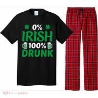 0% Irish 100% Drunk, St Patrick's Day Pajama Set thumb 0