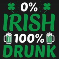 0% Irish 100% Drunk, St Patrick's Day Pajama Set thumb 2
