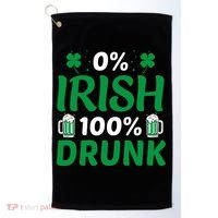 0% Irish 100% Drunk, St Patrick's Day Golf Towel thumb 0