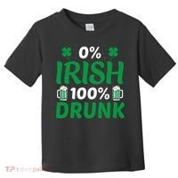 0% Irish 100% Drunk, St Patrick's Day Toddler T-Shirt thumb 0