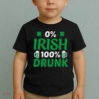 0% Irish 100% Drunk, St Patrick's Day Toddler T-Shirt thumb 2