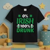 0% Irish 100% Drunk, St Patrick's Day Toddler T-Shirt thumb 3