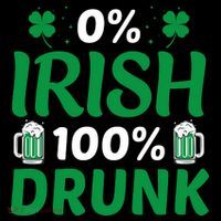 0% Irish 100% Drunk, St Patrick's Day Toddler T-Shirt thumb 4