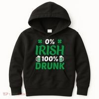 0% Irish 100% Drunk, St Patrick's Day Kids Hoodie thumb 0
