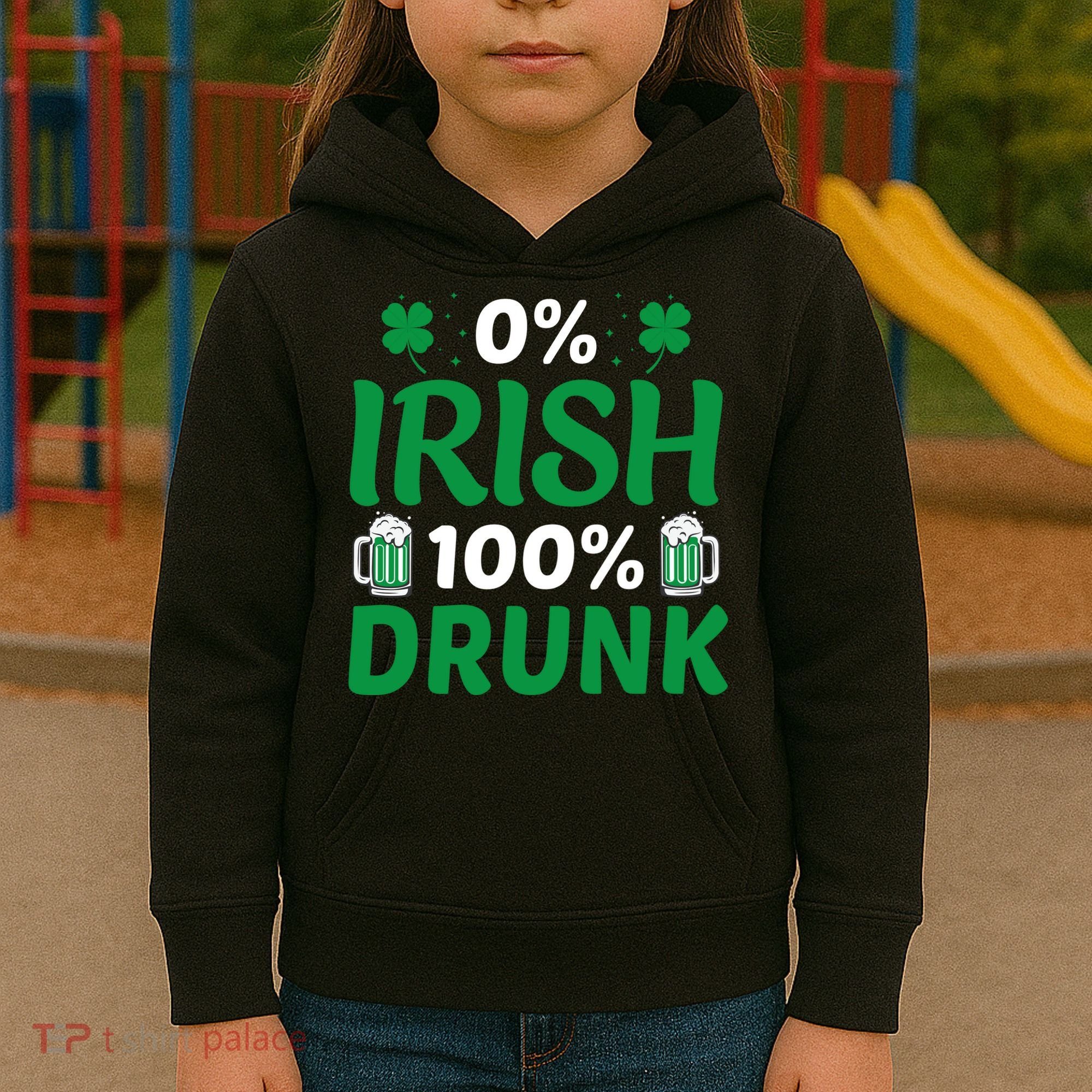 0% Irish 100% Drunk, St Patrick's Day Kids Hoodie