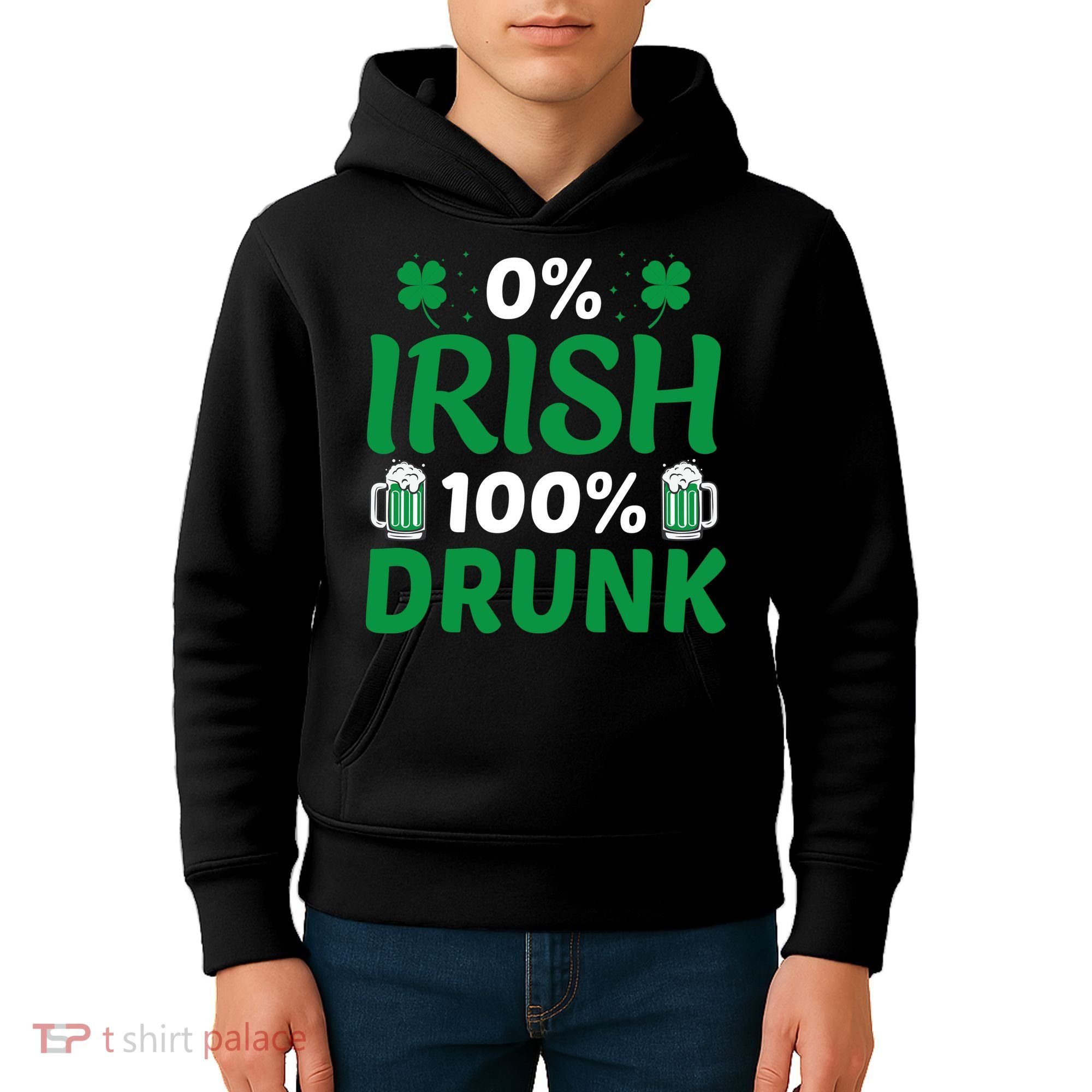 0% Irish 100% Drunk, St Patrick's Day Kids Hoodie
