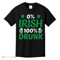0% Irish 100% Drunk, St Patrick's Day Kids T-Shirt thumb 0