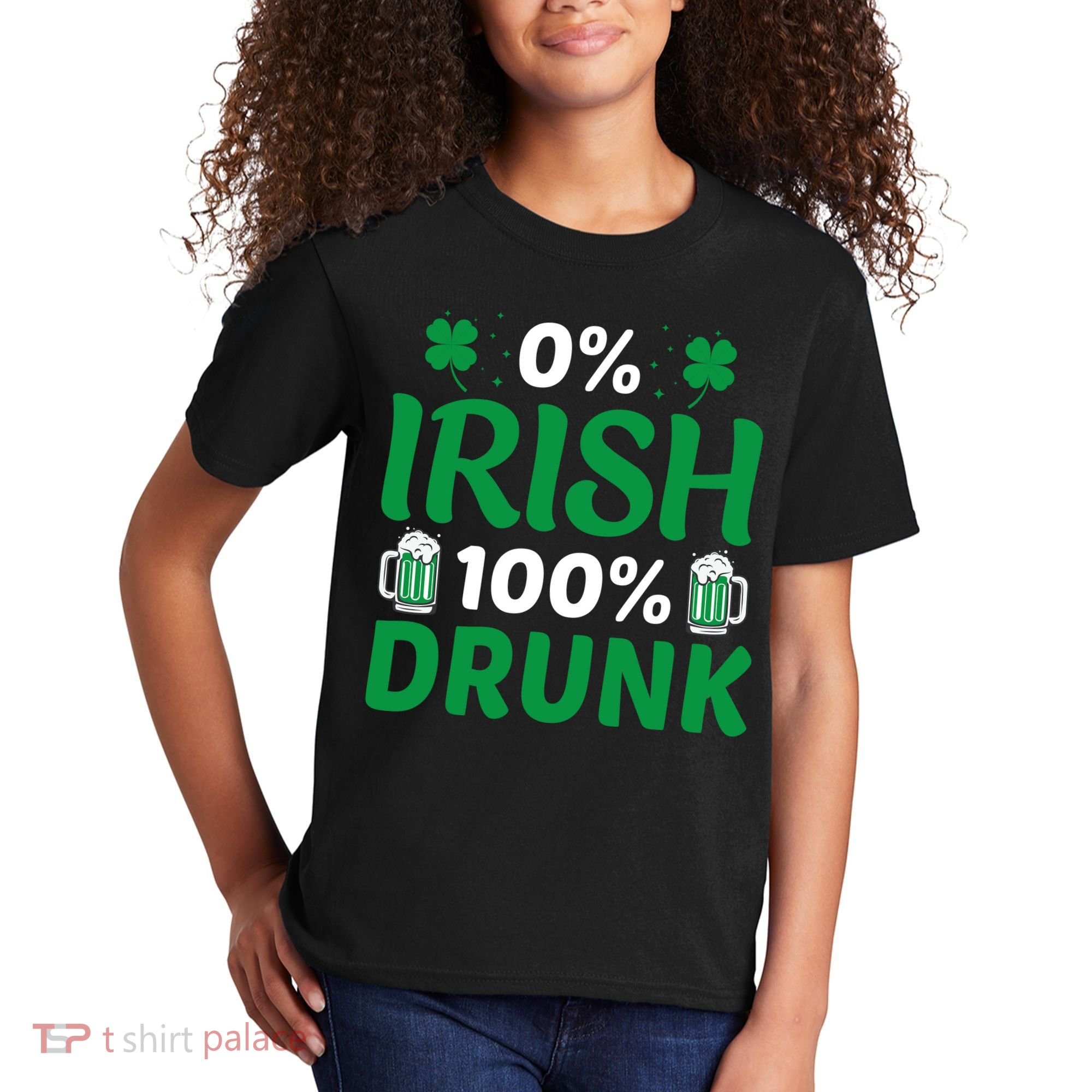 0% Irish 100% Drunk, St Patrick's Day Kids T-Shirt