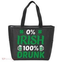 0% Irish 100% Drunk, St Patrick's Day Tote Bag thumb 0