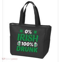 0% Irish 100% Drunk, St Patrick's Day Tote Bag thumb 3