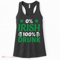 0% Irish 100% Drunk, St Patrick's Day Women's Tank Top thumb 0