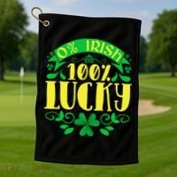 0 Irish 100 Lucky Saint Patrick's Day Celebration Golf Towel thumb 1